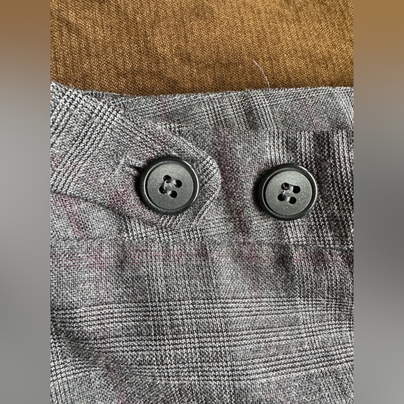 Alfani Gray & Purple Straight Leg Glen Plaid Dress Pants Slacks  SZ 8 Great Cond - Picture 4 of 10